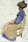 Carl Larsson karin 1913-studie i gredelint painting